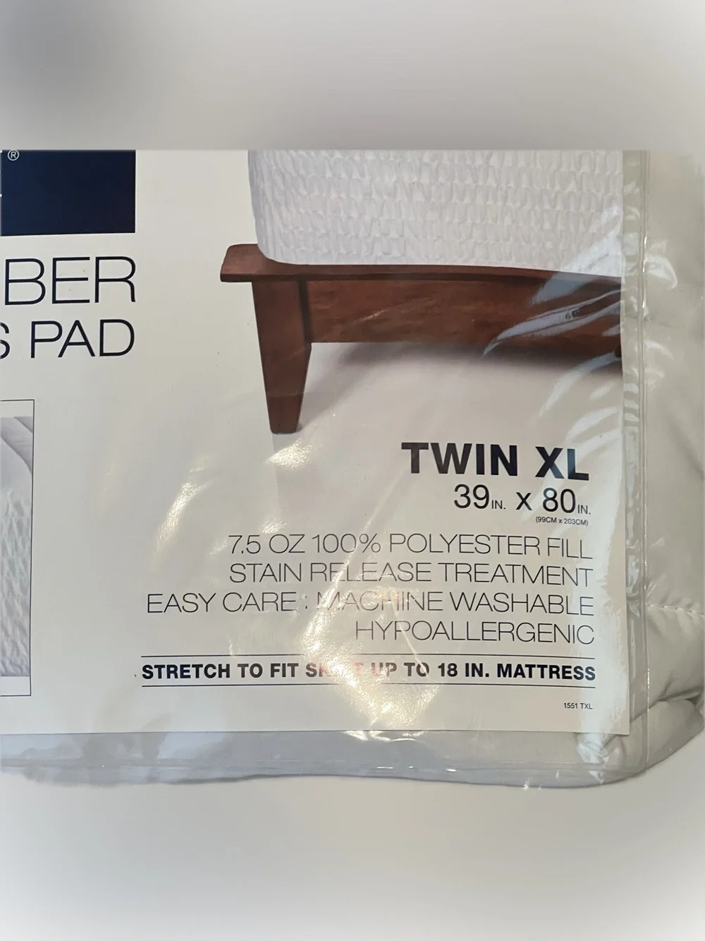 New The Big One White Microfiber Mattress Pad Twin XL Plush Top Wsterproof